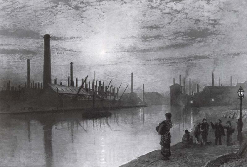 Atkinson Grimshaw Reflections on the Aire On Strike